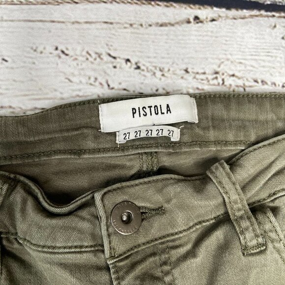 Pistola Green Audrey Moto Skinny Pants Size 27 - Picture 2 of 8
